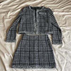 Shein Tweed Jacket and Mini Skirt Coord Set